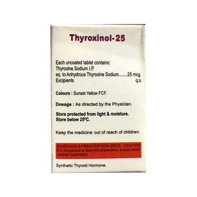 THYROXINOL 25 Tablet 100's - Hypothyroidism