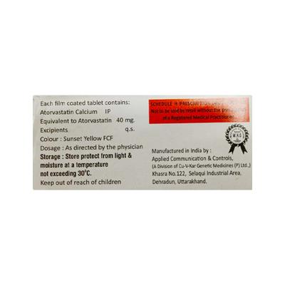 LIPIVIRON 40mg Tablet 10's - High Cholesterol-Dys