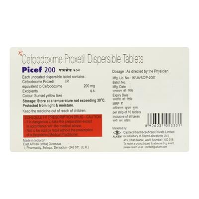 PICEF 200 Tablet 10's - Bacterial Infections-Cep