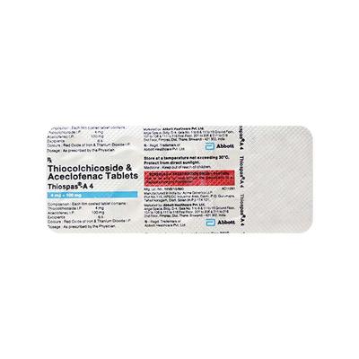 Thiospas A 4mg Tablet 10'S - Muscle Cramps/Spasticity-Mus