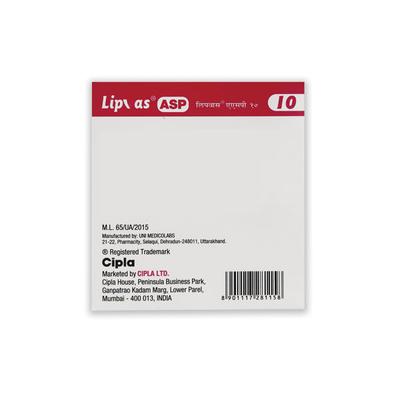 LIPVAS ASP 10 Capsule 10's - Blood Clot-Ant