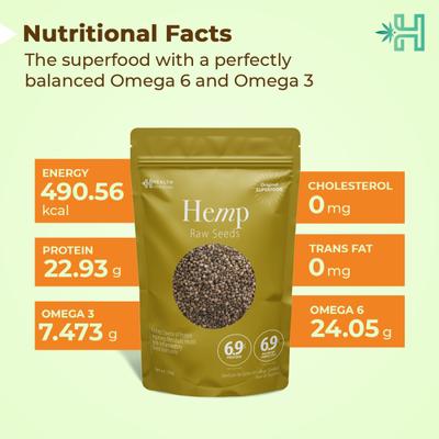 Health Horizons Raw Hemp Seeds 150 gm - Nutritional Bars