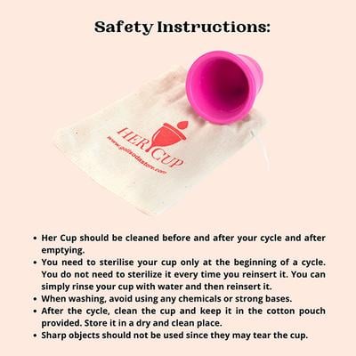 Goli Soda Her Cup Reusable Menstrual Cup for Women - Fushia 1's - Menstrual Cups