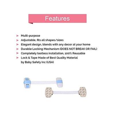Baby Safety Inc Safe-O-Kid - High Quality, Adjustable Multi-Purpose Child Safety Lock (Pack of 2) - Baby Safety