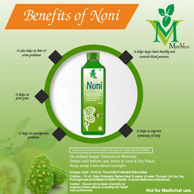 Mint Veda Noni Juice 1000 ml - Herbal Dietary Supplement