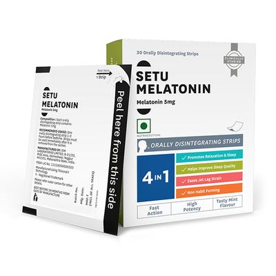 Setu Melatonin 5 mg Orally Disintegrating Strip - Mint Flavour 30's - General Health
