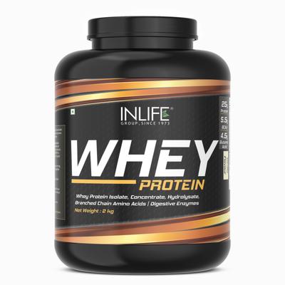 INLIFE Whey Protein Powder - Vanilla Flavour 2 kg - Whey Proteins