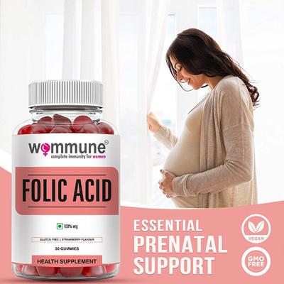 Wommune Folic Acid Gummies - Strawberry 30's - Multi-Vitamins