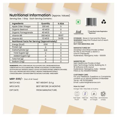 Hera Fast Metabolism Health Supplement Strips - Mixed Berry Flavour (Pack of 3 X 30's) 1's - Multi-Vitamins