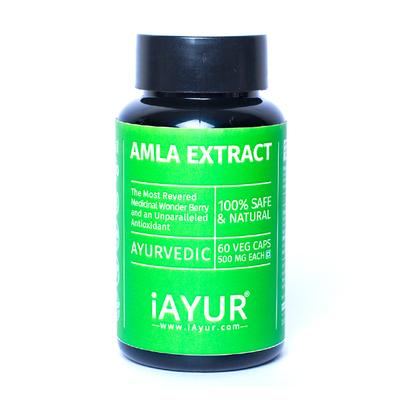 iAYUR Amla Extract 500 mg Veg Capsule 60's - Herbal Dietary Supplement