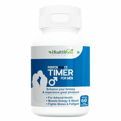 Health Veda Performance Timer 500 mg Veg Capsule for Men 60's - Herbal Dietary Supplement