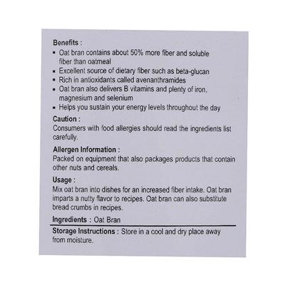 Nutriwish Oat Bran 1000 gm - Nutritional Bars
