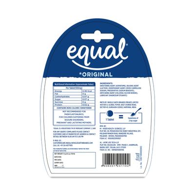 Equal Original Sweetener Tablet (Pack of 4 x 100's) (Free 10's Tablet Each) 1's - Sweeteners