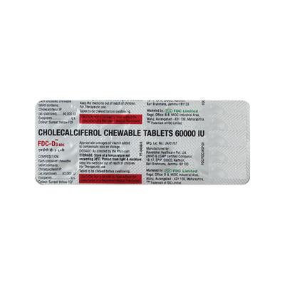 FDC D3 60K Tablet 8'S - Supplements-Vit