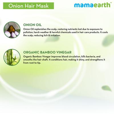 Mamaearth Hair Mask - Onion 200 gm - Hair Masks & Packs
