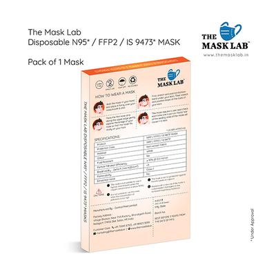 The Mask Lab Disposable N95/FFP2/IS 9473 Face Mask (Pack of 1) - Face Mask