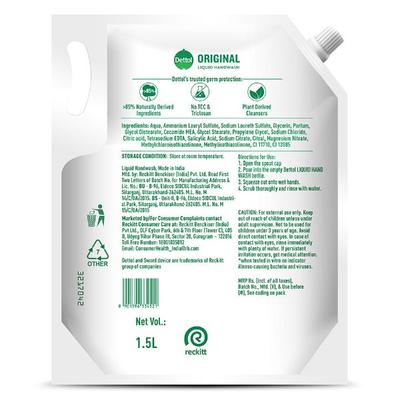 Dettol Liquid Handwash Refill - Original 1500 ml - Hand Wash & Soaps
