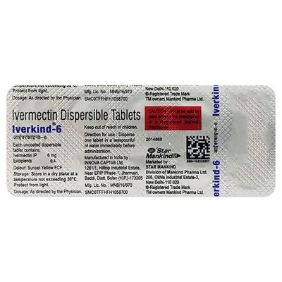 IVERKIND 6 Tablet 10's - Parasitic Worms-Ant