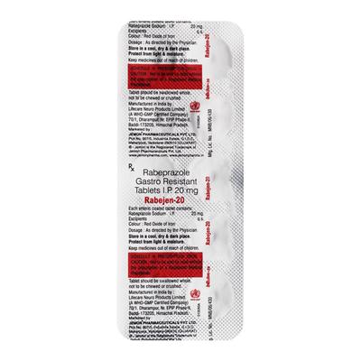 RABEJEN 20mg Tablet 10's - Ulcer/Reflux/Flatulence-Aaa
