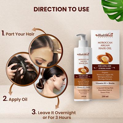 Health Veda Moroccan Argan Hair Oil 200 ml - Hair Oils