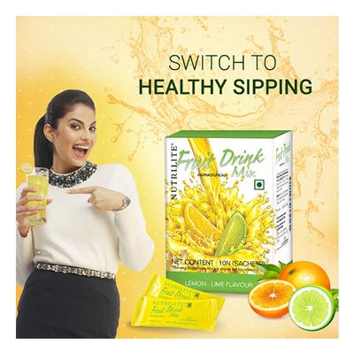 Nutrilite Fruit Drink Mix Powder Sachet - Lemon Lime Flavour 10's - Energy Drinks