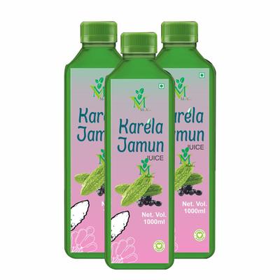 Mint Veda Karela Jamun Juice (Pack of 3 x 1000 ml) - Herbal Dietary Supplement