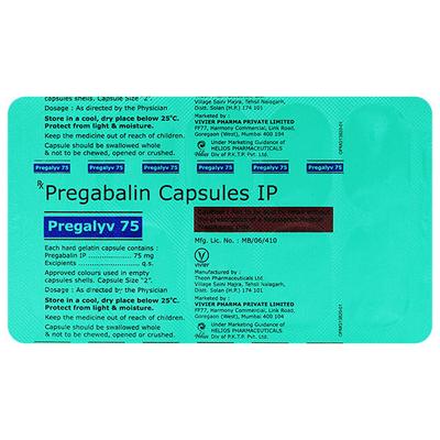 PREGALYV 75 Capsule 10's - Neuropathic Pain-Dru