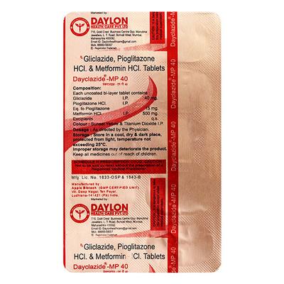 DAYCLAZIDE MP 40mg Tablet 10's - Diabetes-Ant