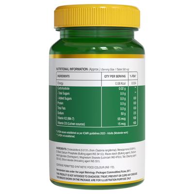 Pure Nutrition Vitamin D3 + K2 Vitamin & Minerals 350 mg Veg Tablet 60's - Multi-Vitamins
