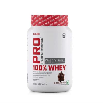 GNC Pro Performance 100% Whey Protein - Chocolate Fudge 907 gm (2lb) - Whey Proteins