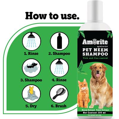 Amorite Pet Neem Shampoo (Pack Of 2 X 300 ml) 1's - Pet Grooming