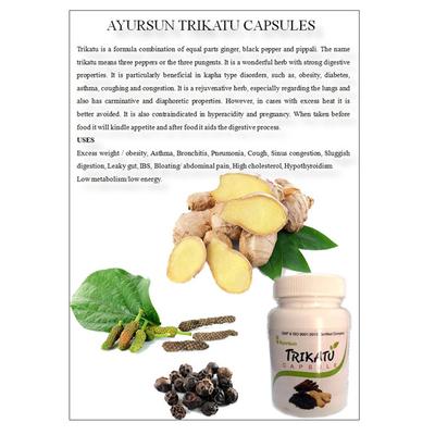 Ayursun Trikatu Capsule 50's - Pure Herbs