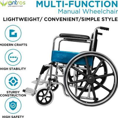 Entros Wheelchair - Chrome (SC809B) - Wheelchairs & Walking Sticks