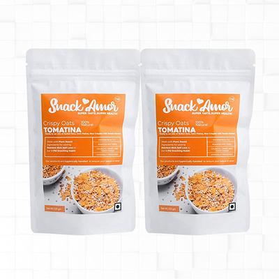 Snack Amor Crispy Oats Tomatina (Pack of 2 x 100 gm) - Nutritional Bars