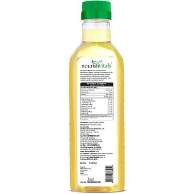 NourishVitals Organic Sunflower Cold Pressed Oil 1 litre - Health Products