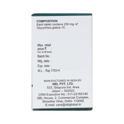 SBL Glycyrrhiza Glabra 1X Tablet 25 gm - Bio-Chemic