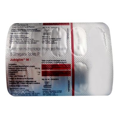 Jubiglim M 1mg/500mg Tablet 10'S - Diabetes-Ant
