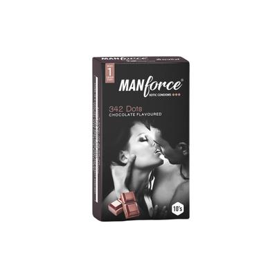 Manforce 342 Dots Xotic Condoms - Chocolate Flavoured 10's - Plain/Flavoured Condoms