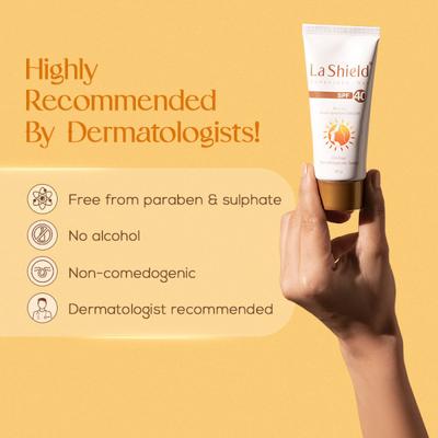LA Shield SPF 40 Sunscreen Gel 50 gm (N) - Face Sunscreen