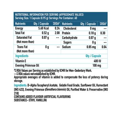 HealthKart HK Vitals Vitamin E Capsule 60's - Hair & Skin