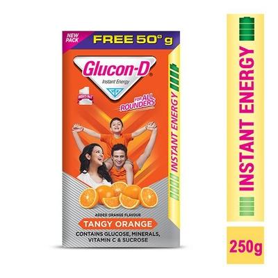 Glucon-D Tangy Orange Flavour Powder 250 gm - Energy Drinks