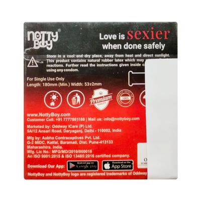 NottyBoy JuicyLucy Premium Condoms - Strawberry 3's - Plain/Flavoured Condoms