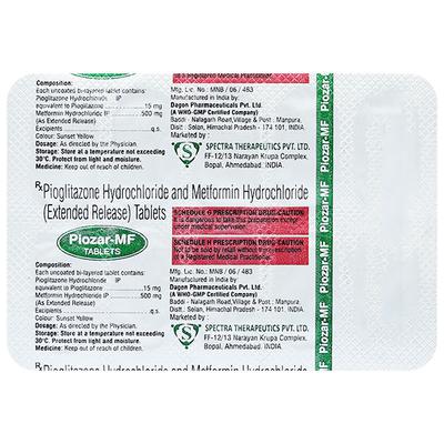 PIOZAR MF Tablet 10's - Diabetes-Ant
