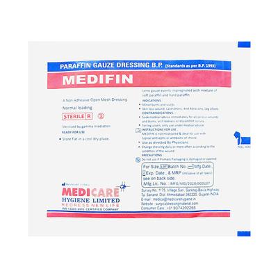 Medica Medifin Parraffin Gauze Dressing 10 cm x 10 cm 1's - Bandages