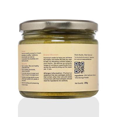 Nutriwish Almond Butter with Moringa 250 gm - Nutritional Bars