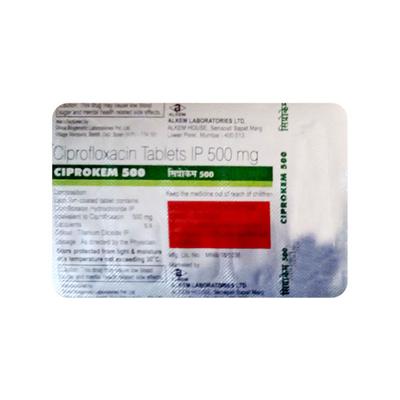 CIPROKEM 500 Tablet 10's - Bacterial Infections-Qui