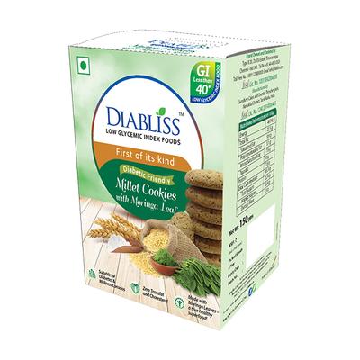 Diabliss Diabtic Friendly Moringa Leaf Millet Cookies 150 gm - Nutritional Bars