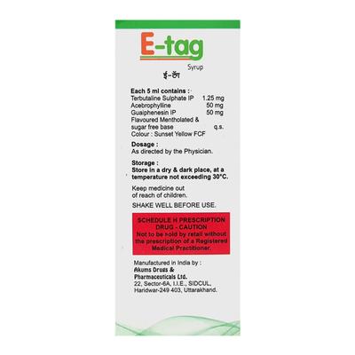E Tag Syrup 100ml - Cough And Cold-Cou