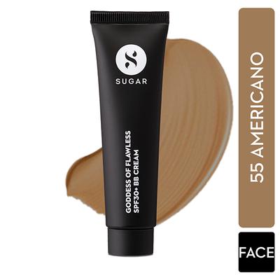 SUGAR Cosmetics Goddess Of Flawless SPF30+ BB Cream - 55 Americano (Medium Deep) 25 ml - Bb & Cc Creams