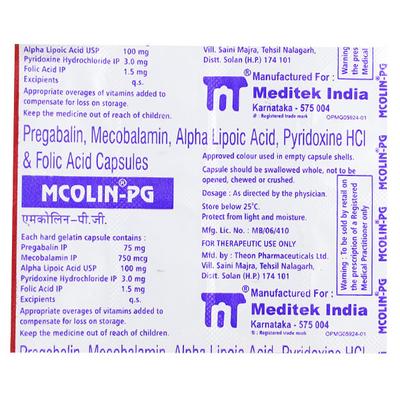 MCOLIN PG Capsule 10's - Neuropathic Pain-Dru
